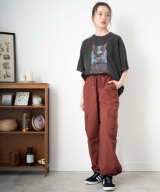 WEGO 【ウエストゴム】ナイロンイージーワイドカーゴパンツ