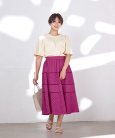 Tiaclasse L 【洗える】5分丈フレアスリーブブラウス