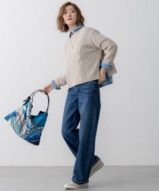 23区 【Oggi3月号掲載/洗える】ライトダンガリー クロップド ボリュームスリーブ シャツ