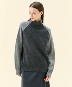 BEIGE， RULE / ウールカシミヤバイカラーハイネックニット