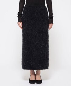 uncrave ヘアリー ラメ ニット スカート（uncrave WHITE）