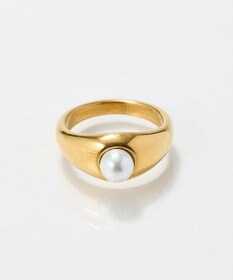 Phoebe 〈金属アレルギー対応〉アイコニックボリュームパールリング/ステンレス/大ぶり/存在感◎/主役級