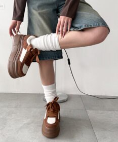 WEGO 厚底ワイドシューレーススニーカー