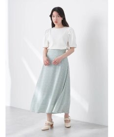 earth music&ecology フラワープリントフレアスカート