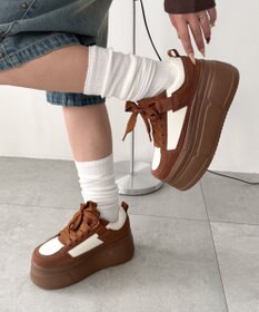 WEGO 厚底ワイドシューレーススニーカー