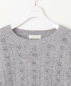 ANY SIS 【洗える】透かし編みスパンコール ニット