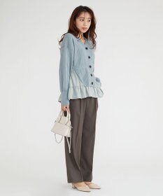 Feroux 【洗える】ペプラム カーディガン