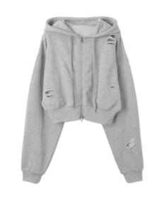 WEGO ダメージショートジップパーカー