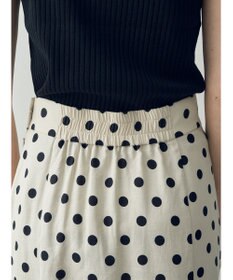 YECCA VECCA レーヨンリネンドットマーメイドスカート