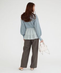 Feroux 【洗える】ペプラム カーディガン