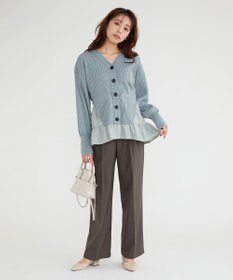 Feroux 【洗える】ペプラム カーディガン