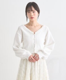 earth music&ecology パールボタンショートニットカーディガン