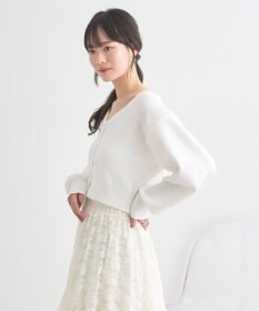 earth music&ecology パールボタンショートニットカーディガン