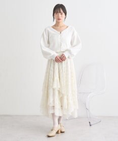 earth music&ecology パールボタンショートニットカーディガン