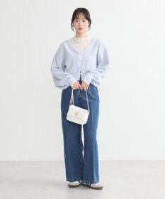 earth music&ecology パールボタンショートニットカーディガン