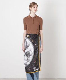 MOONBAT PAUL&JOE ACCESSOIRES(ポール & ジョー) シルクスカーフ 気球 ブーケ 88cm×88cm　手洗いOK