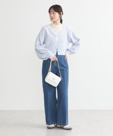 earth music&ecology パールボタンショートニットカーディガン