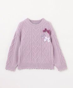 ANY KIDS リボン ケーブル ニット