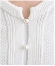 earth music&ecology パールボタンショートニットカーディガン