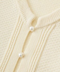 earth music&ecology パールボタンショートニットカーディガン