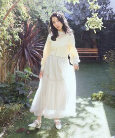 earth music&ecology パールボタンショートニットカーディガン