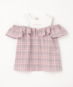 ANY KIDS オフショルダー フリル ブラウス