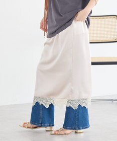 earth music&ecology サテンレーススカート