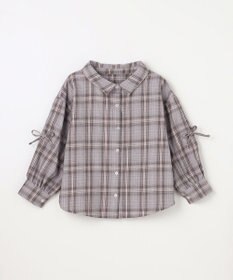 ANY KIDS オンオフショルダー チェックシャツ