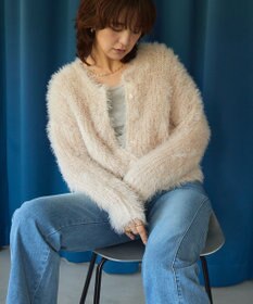 AMERICAN HOLIC シャギーニットクルーネックカーディガン