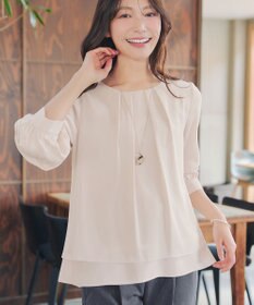 Tiaclasse つまみタック袖レイヤードブラウス