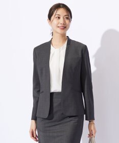 J.PRESS LADIES S 【セットアップ対応】BAHARIYE PINHEAD ノーカラー ジャケット