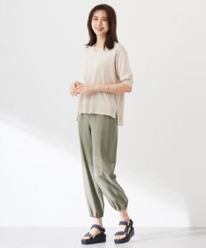J.PRESS LADIES L 【洗える】COTTON LINEN Vネック ニット
