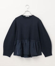 #Newans 【洗える】コンビネーションペプラムチュニックニット