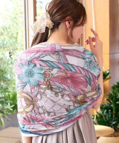 Tiaclasse 花柄大判ガーゼストール