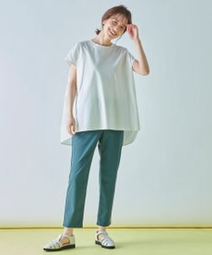 ANY L 【吸水速乾/シワになりにくい/アンチピリング】バックフレアフレンチスリーブカットソー