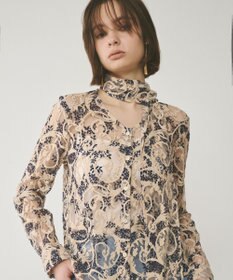 GRACE CONTINENTAL ボウタイ付レースブラウス