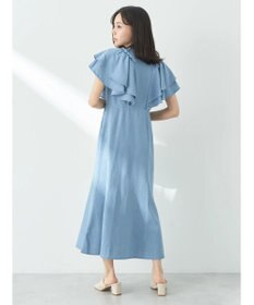 earth music&ecology ラッフル前開きデニムワンピース