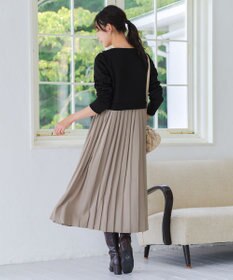 Tiaclasse L 【洗える】裏起毛ドッキングワンピース