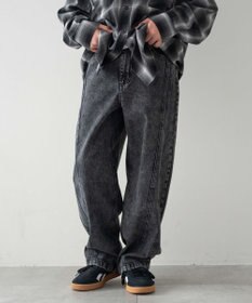 WEGO 【KIDS/150cm/160cm/ウエストゴム】イージー3Dバレルレッグデニムパンツ（JUNIOR）