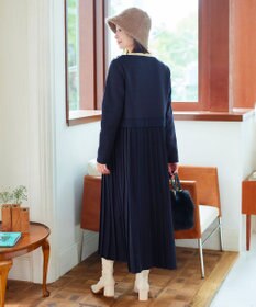 Tiaclasse L 【洗える】裏起毛ドッキングワンピース