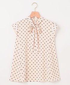 組曲 【WEB限定】ドットプリントデシン ボウタイ付きブラウス