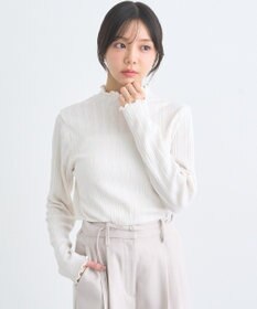 earth music&ecology ランダムチェーンリブハイネックプルオーバー