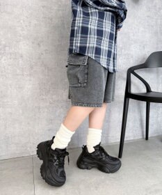 WEGO 【SMLサイズ展開】ラバーコンビ厚底スニーカー