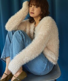 AMERICAN HOLIC シャギーニットクルーネックカーディガン