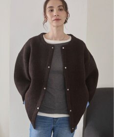 WEGO 【ANGIE VINTAGE】ノーカラーニットコート