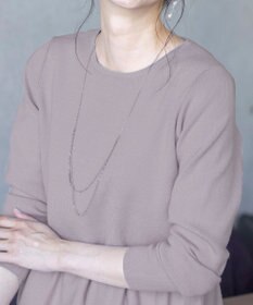 Tiaclasse L 【洗える】大人華やぐ2段ティアードニットチュニック