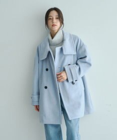 YECCA VECCA ウール混ミドル丈スタンドカラーコート