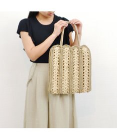 UNBILLION cachecache 切り替え松葉編みトートバッグ