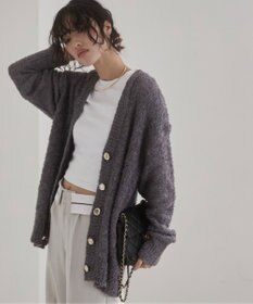 WEGO 【ANGIE VINTAGE】リボンヤーンVネックニットカーディガン