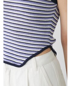 Green Parks デザインヘム配色ニットタンクトップ